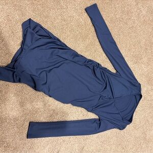 SHEIN Navy Ribbed Long Sleeve mini Dress